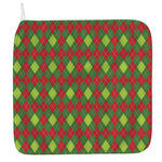 Green And Red Christmas Argyle Print Hand Towel