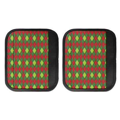 Green And Red Christmas Argyle Print Handle Covers