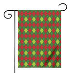 Green And Red Christmas Argyle Print House Flag