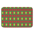 Green And Red Christmas Argyle Print Indoor Door Mat
