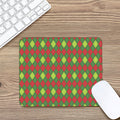 Green And Red Christmas Argyle Print Mouse Pad
