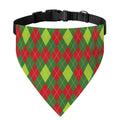 Green And Red Christmas Argyle Print Over The Collar Dog Bandana