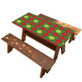 Green And Red Christmas Argyle Print Picnic Table Cover
