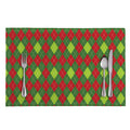 Green And Red Christmas Argyle Print Placemat