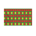 Green And Red Christmas Argyle Print Polyester Flag