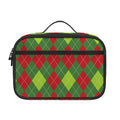 Green And Red Christmas Argyle Print Portable Lunch Bag