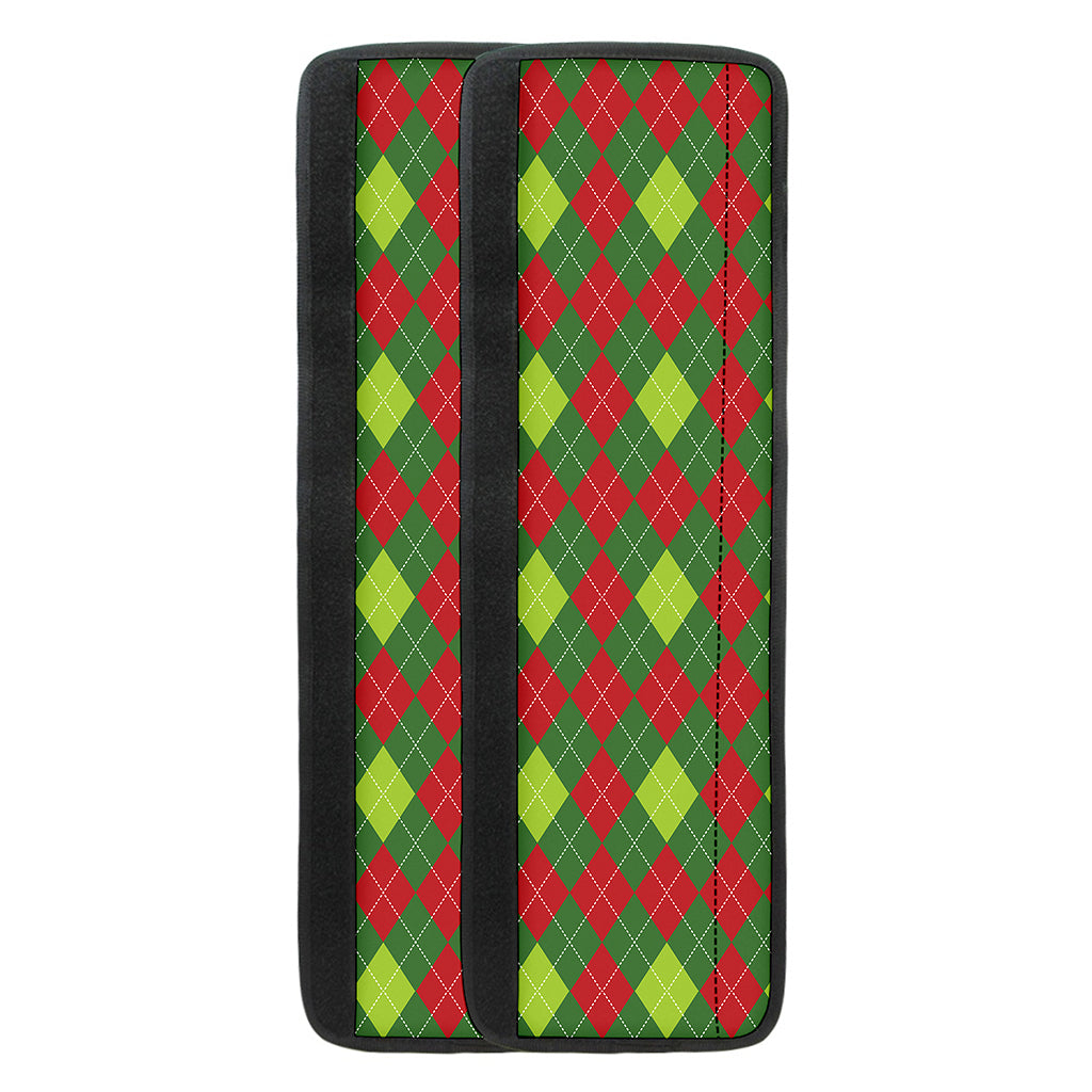 Green And Red Christmas Argyle Print Refrigerator Handle Covers