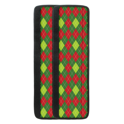 Green And Red Christmas Argyle Print Refrigerator Handle Covers