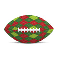 Green And Red Christmas Argyle Print Rugby Ball