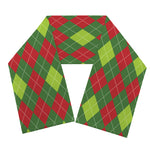 Green And Red Christmas Argyle Print Scarf