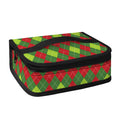 Green And Red Christmas Argyle Print Small Lunch Bag