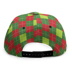 Green And Red Christmas Argyle Print Snapback Cap