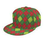 Green And Red Christmas Argyle Print Snapback Cap
