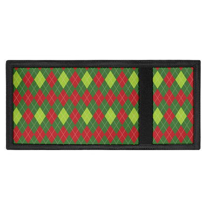 Green And Red Christmas Argyle Print Trifold Wallet