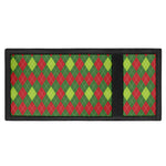 Green And Red Christmas Argyle Print Trifold Wallet