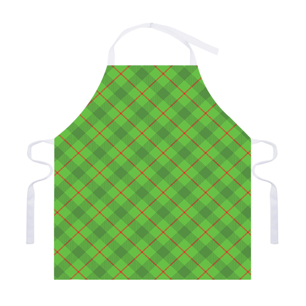 Green And Red Plaid Pattern Print Adjustable Apron
