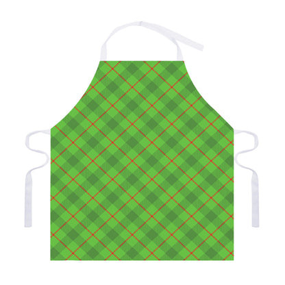 Green And Red Plaid Pattern Print Adjustable Apron