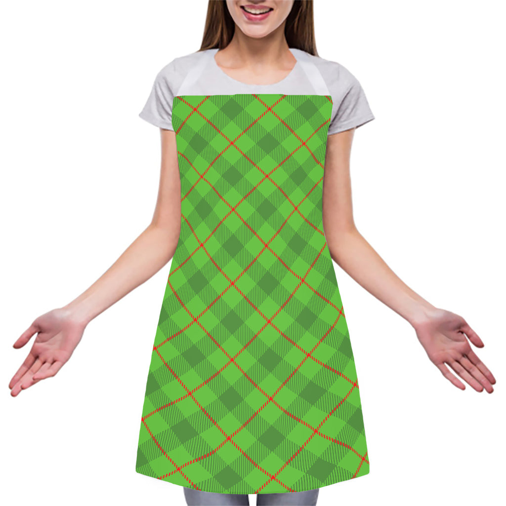 Green And Red Plaid Pattern Print Adjustable Apron