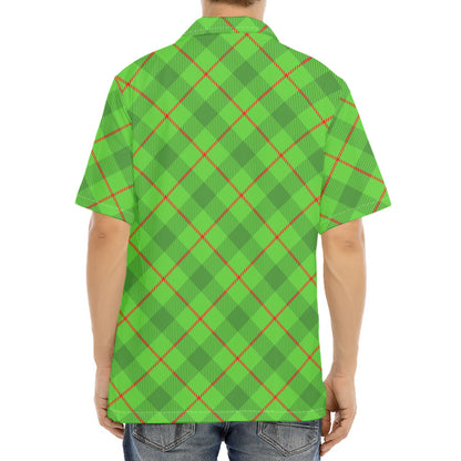 Green And Red Plaid Pattern Print Aloha Shirt