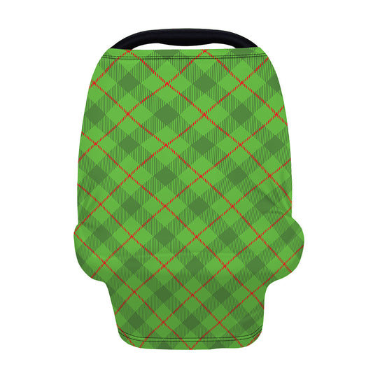 Green And Red Plaid Pattern Print Baby Seat Cover