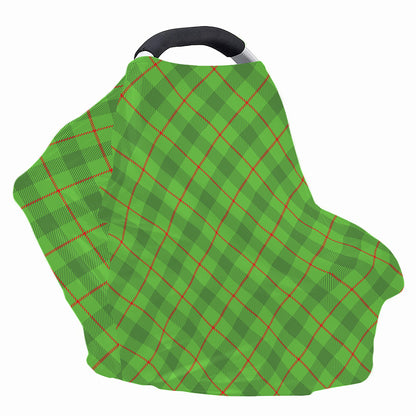 Green And Red Plaid Pattern Print Baby Seat Cover