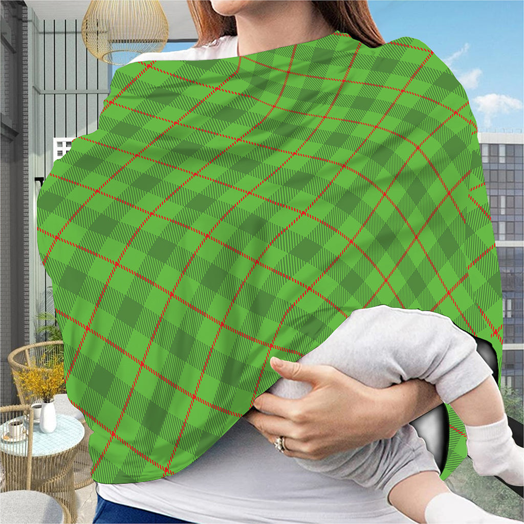 Green And Red Plaid Pattern Print Baby Seat Cover