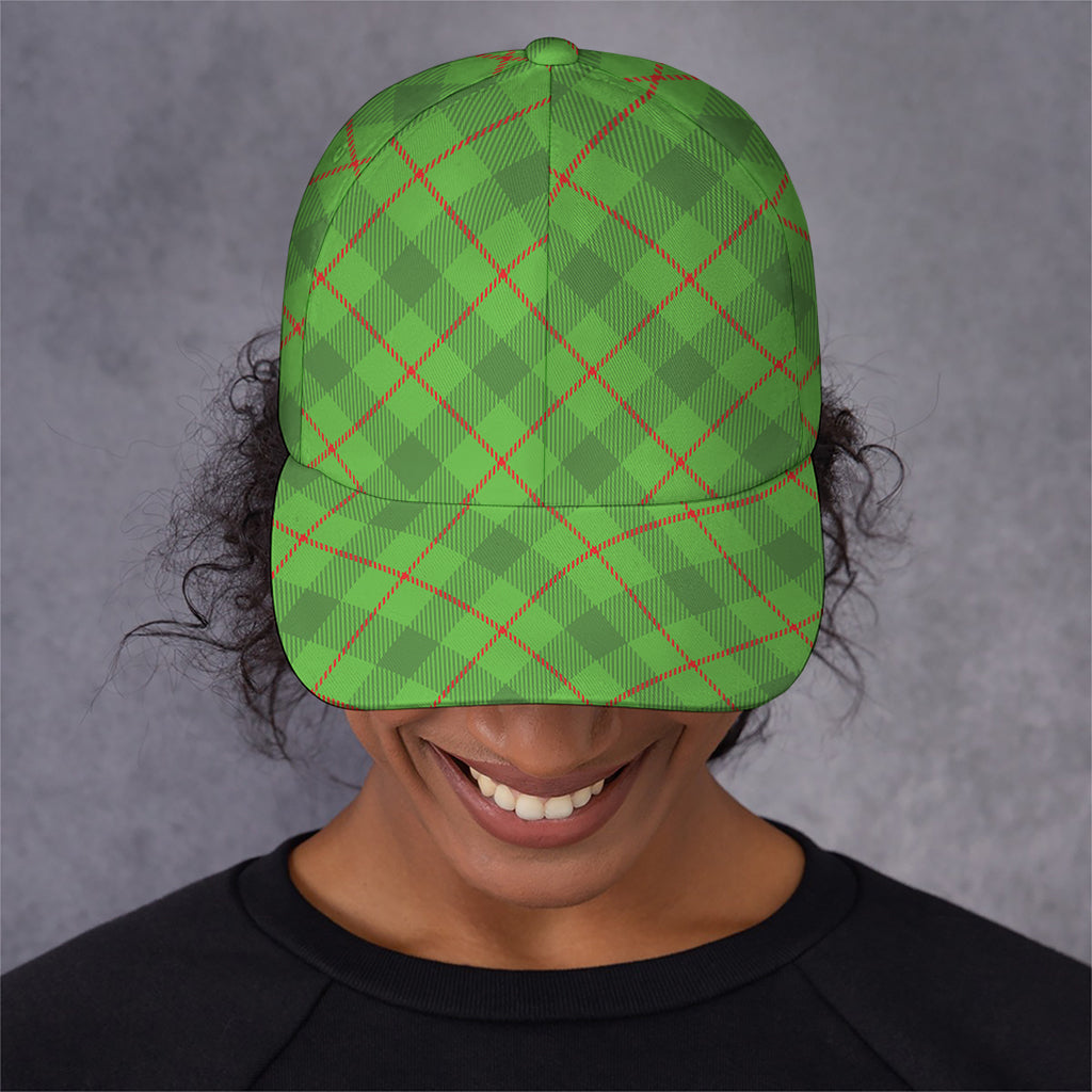 Green And Red Plaid Pattern Print Baseball Cap
