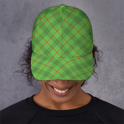 Green And Red Plaid Pattern Print Baseball Cap