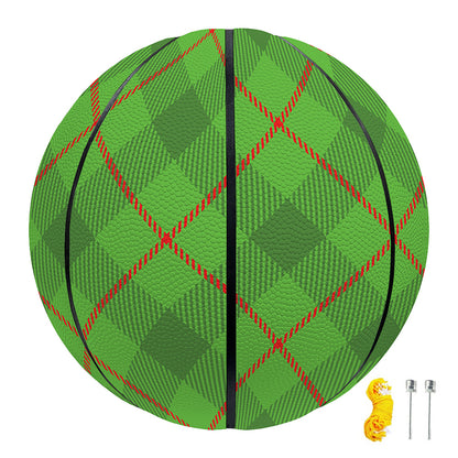 Green And Red Plaid Pattern Print Basketball