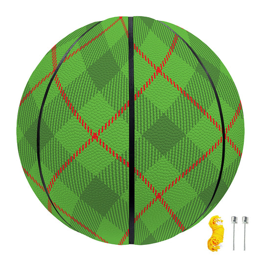 Green And Red Plaid Pattern Print Basketball