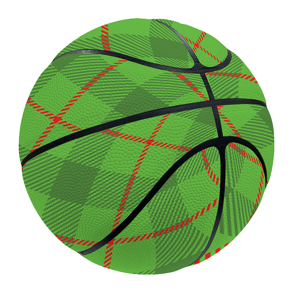 Green And Red Plaid Pattern Print Basketball