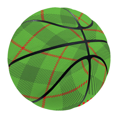 Green And Red Plaid Pattern Print Basketball