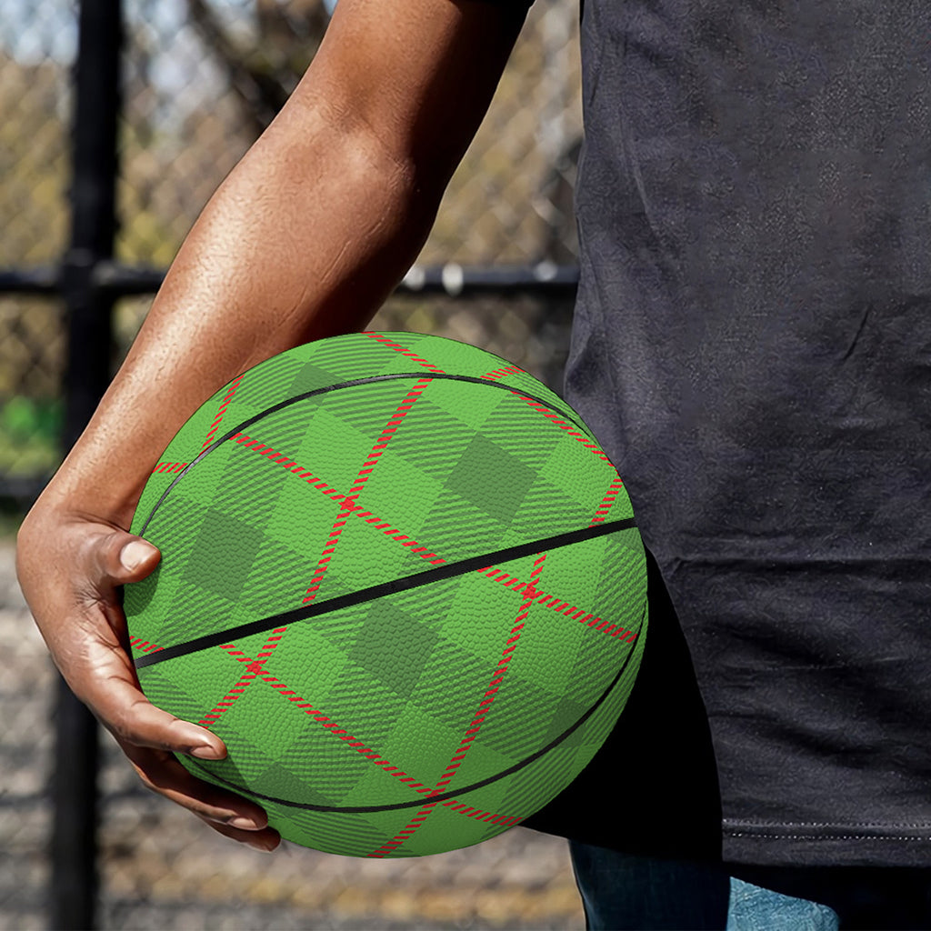 Green And Red Plaid Pattern Print Basketball