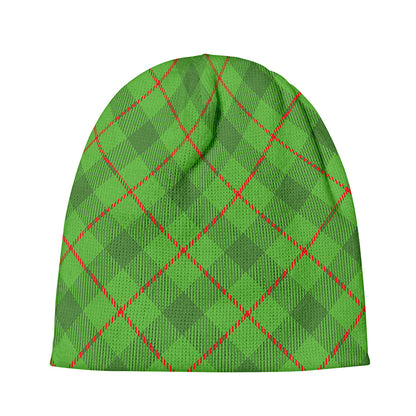 Green And Red Plaid Pattern Print Beanie