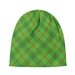 Green And Red Plaid Pattern Print Beanie