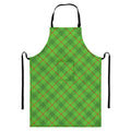 Green And Red Plaid Pattern Print Bib Apron With Pocket