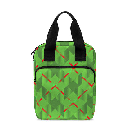Green And Red Plaid Pattern Print Bible Tote Bag