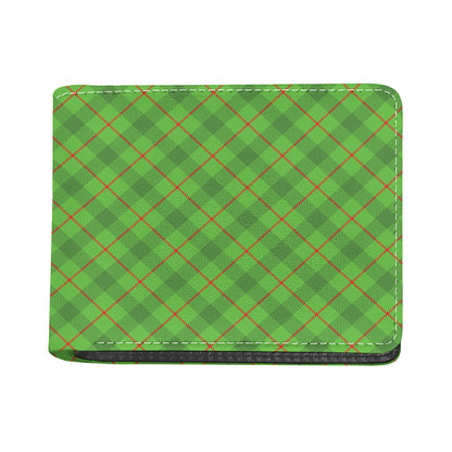 Green And Red Plaid Pattern Print Bifold Wallet