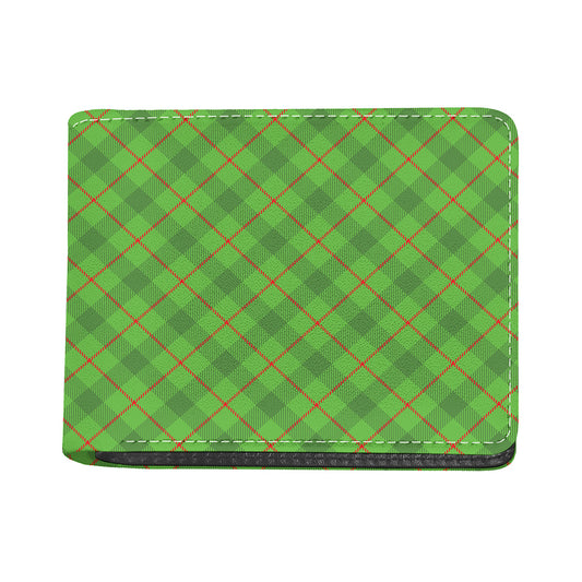 Green And Red Plaid Pattern Print Bifold Wallet