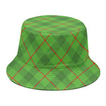 Green And Red Plaid Pattern Print Bucket Hat