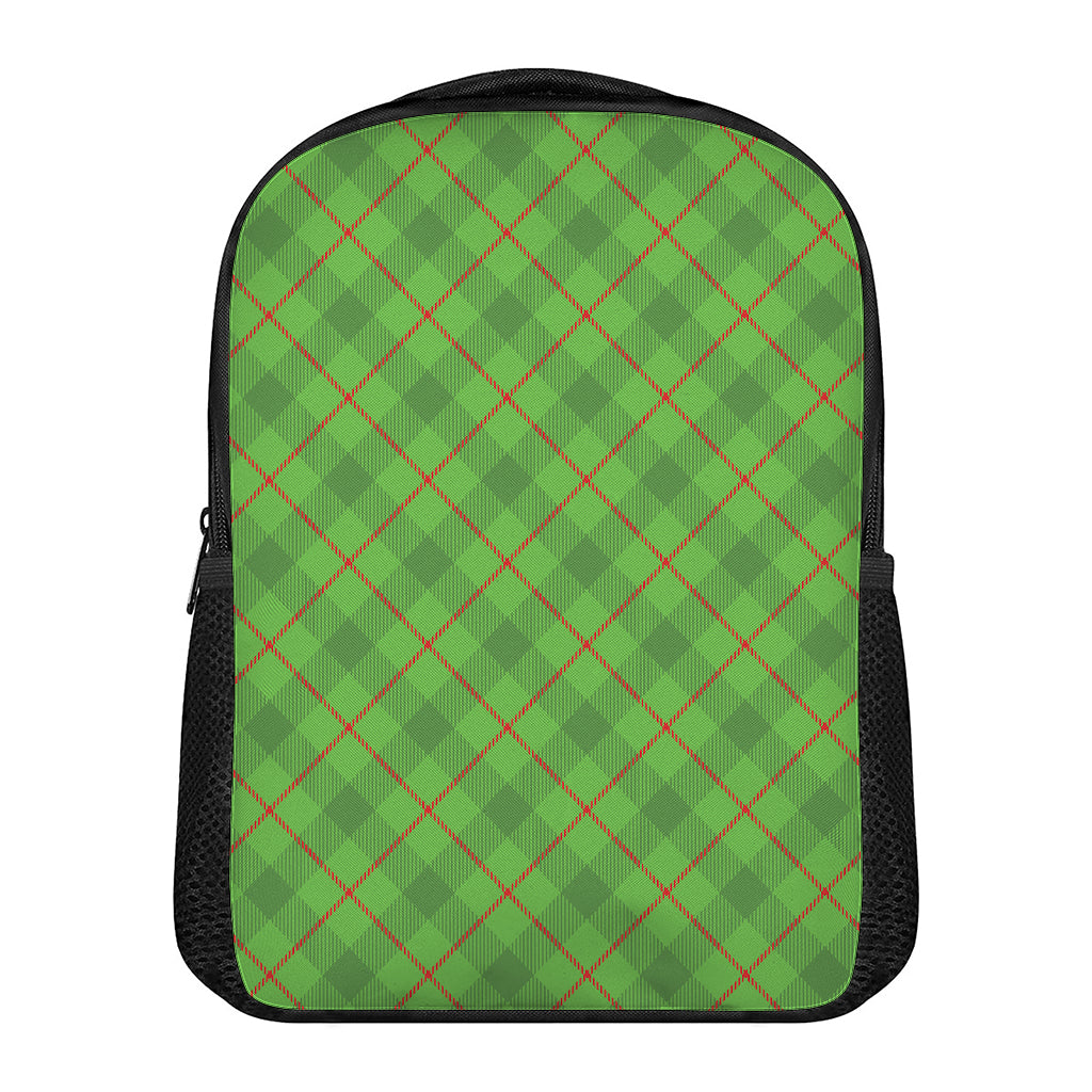 Green And Red Plaid Pattern Print Casual Backpack
