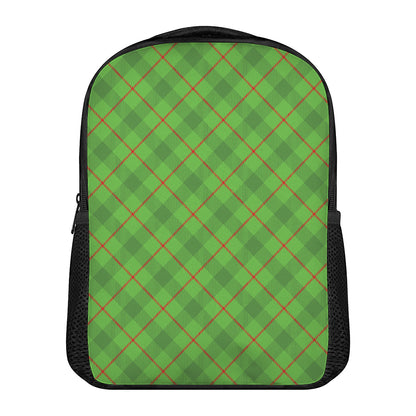 Green And Red Plaid Pattern Print Casual Backpack