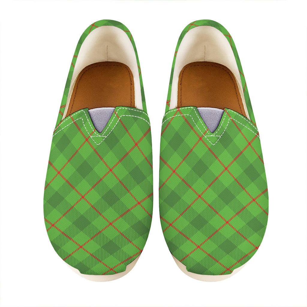Green And Red Plaid Pattern Print Casual Shoes