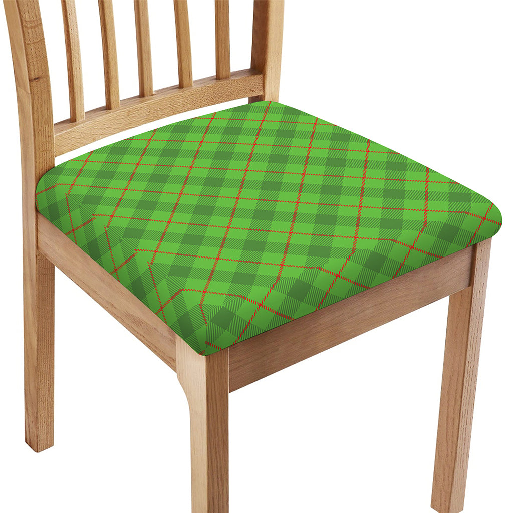 Green And Red Plaid Pattern Print Chair Cushion Cover
