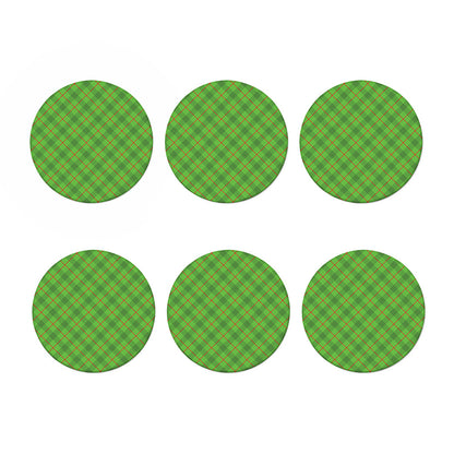 Green And Red Plaid Pattern Print Coaster Set