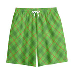 Green And Red Plaid Pattern Print Cotton Shorts