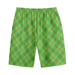 Green And Red Plaid Pattern Print Cotton Shorts