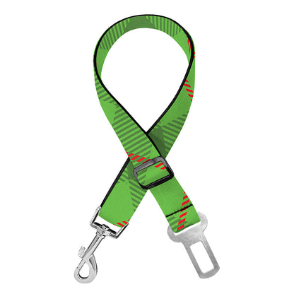 Green And Red Plaid Pattern Print Dog Seat Belt