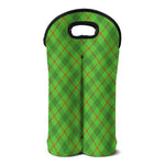 Green And Red Plaid Pattern Print Double Neoprene Wine Tote