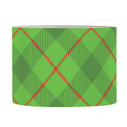 Green And Red Plaid Pattern Print Drum Lamp Shade